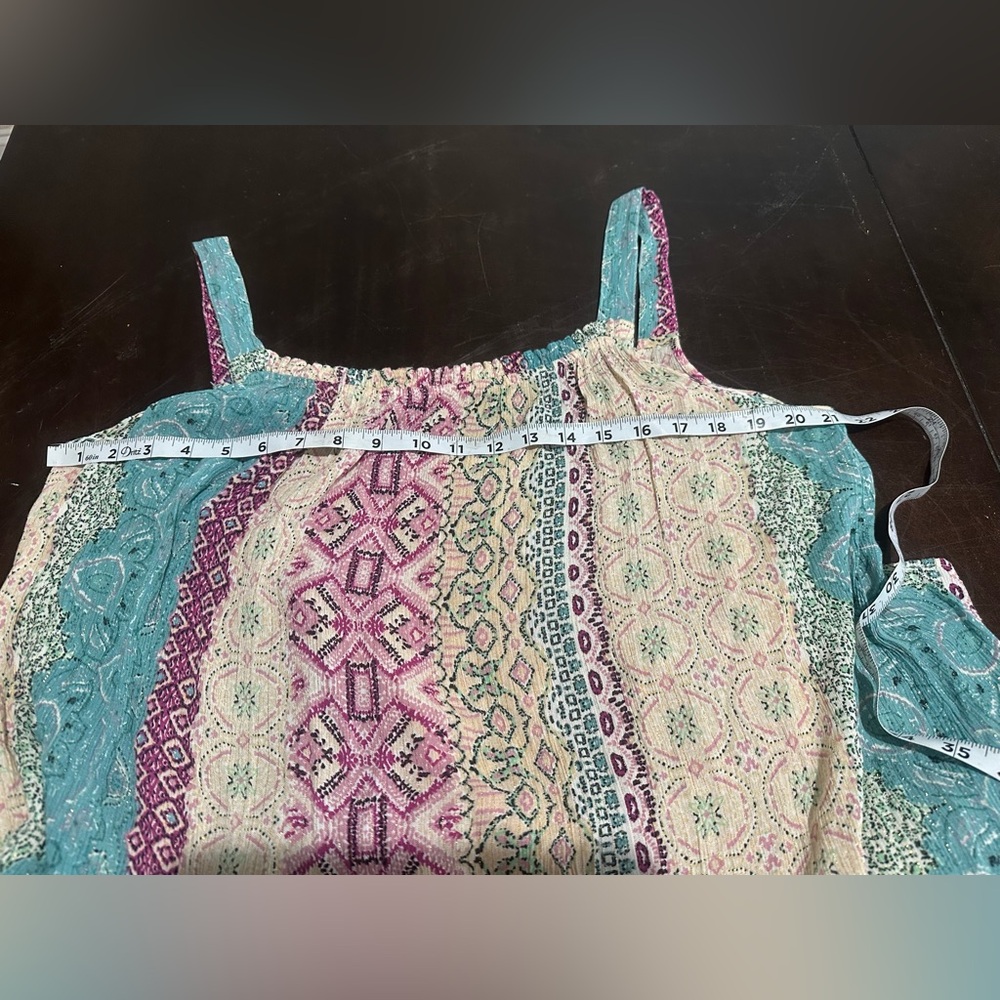 Lovestitch Teal and Pink Patterned patchwork boho prairie Maxi Dress Sz s - Picture 4 of 4